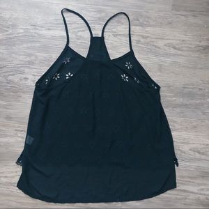 3/$25 Chiffon Tank with Cutout Design Black Large
